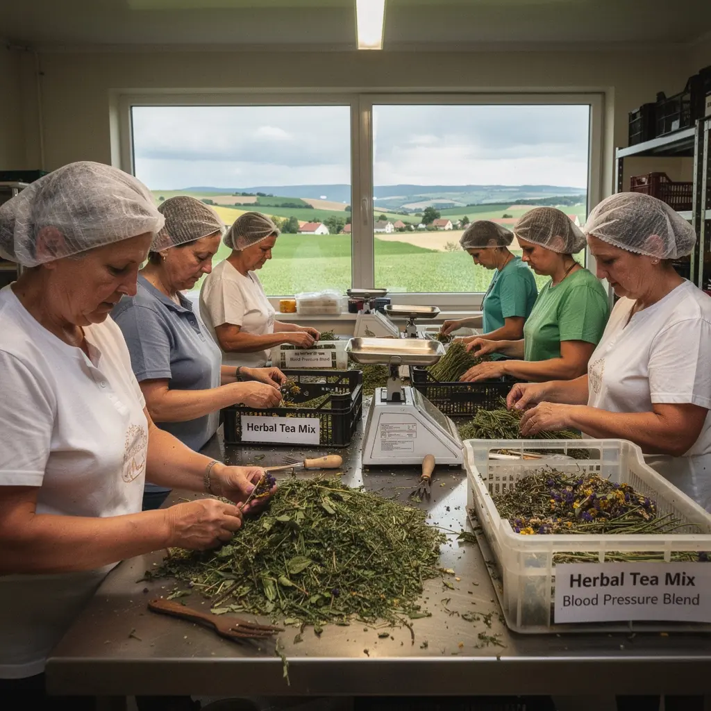 Színes teásüvegek és szűrők, amelyek különleges teakombinációkat kínálnak.